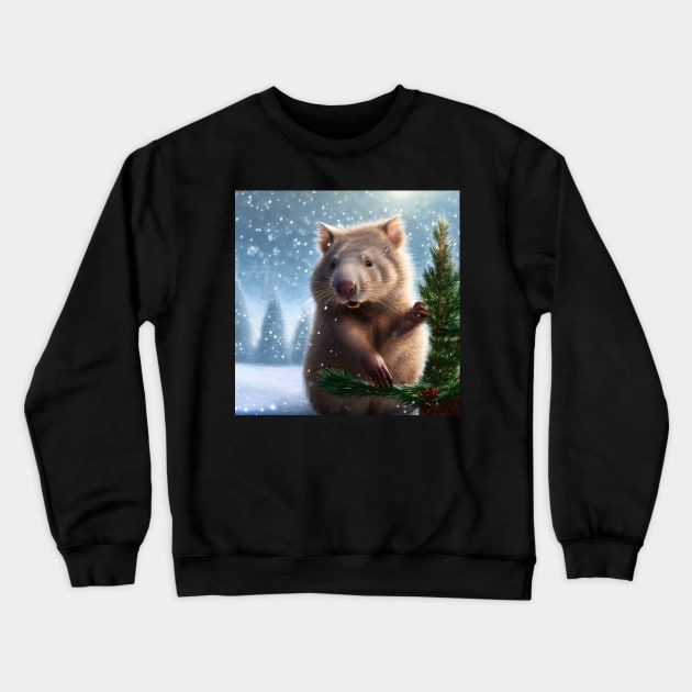 Holiday Wombat! Crewneck Sweatshirt by TheWombatsDen